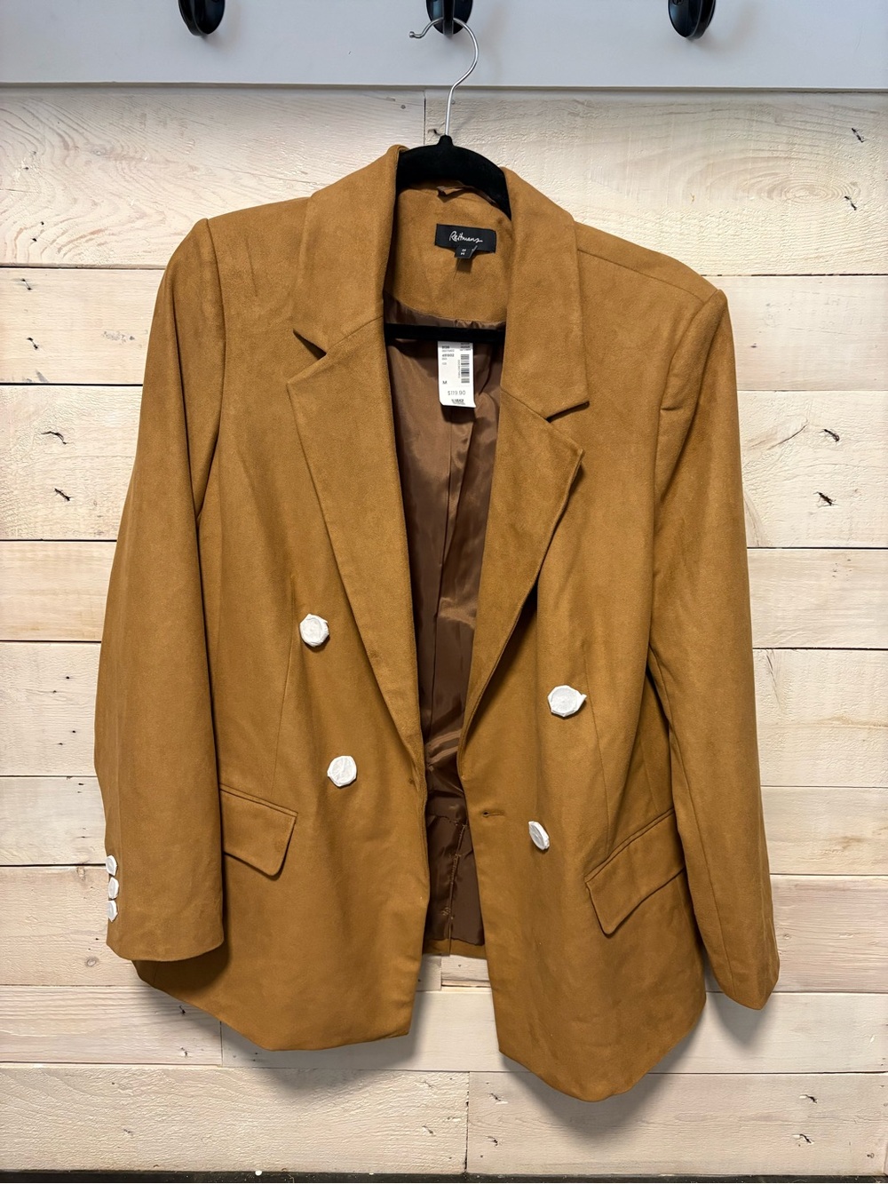 Reitmans Double-Breasted Blazer in Camel